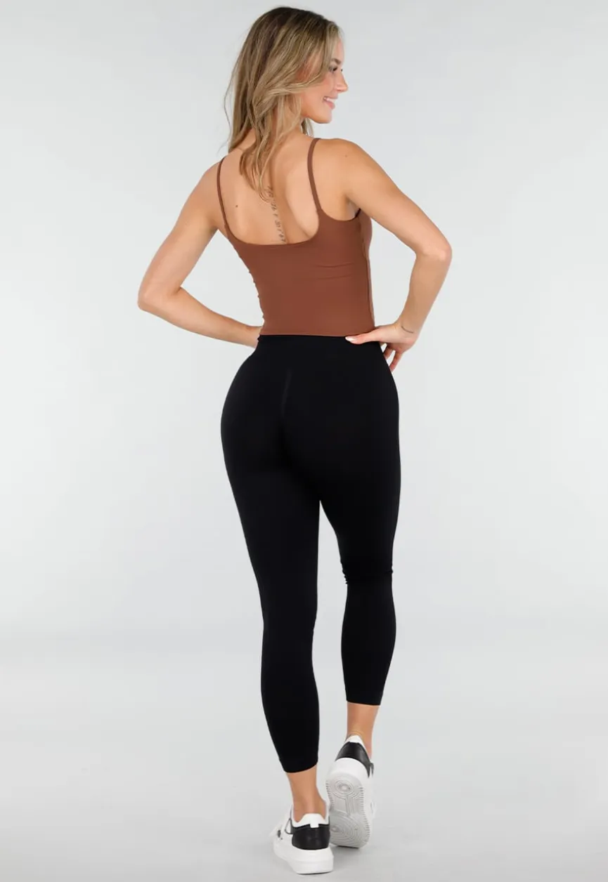 Bruine Spaghetti Strap Crop Top met Pads