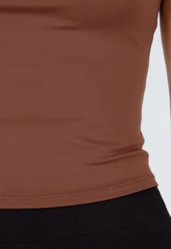 Bruine Spaghetti Strap Crop Top met Pads
