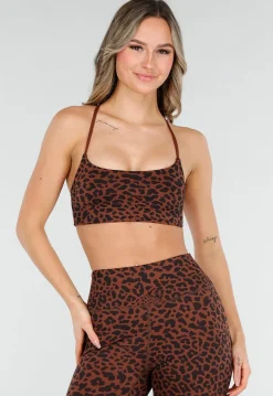 Bruine Sporttop met Leopardprint en Pads