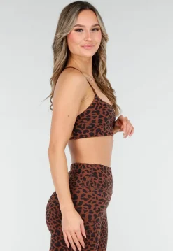 Bruine Sporttop met Leopardprint en Pads