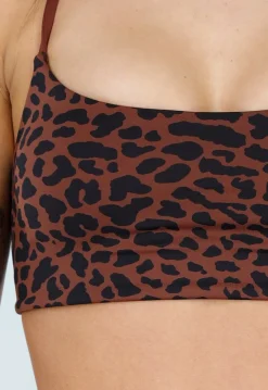 Bruine Sporttop met Leopardprint en Pads