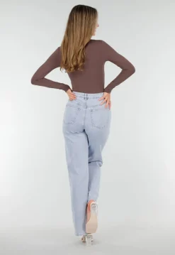 Bruine String Bodysuit met Lange Mouwen en Stretch