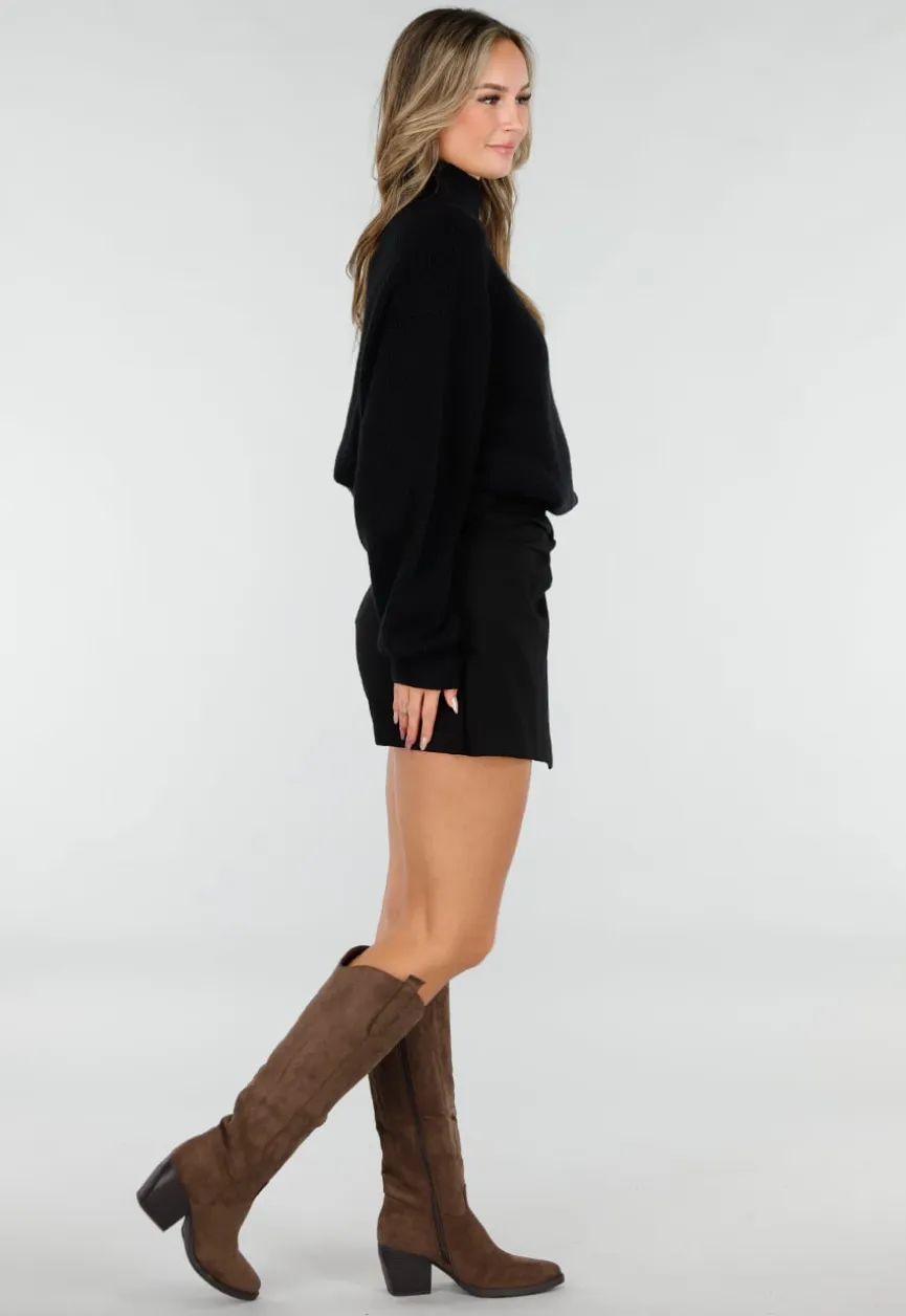 Bruine Suède Cowboyboots met Hak