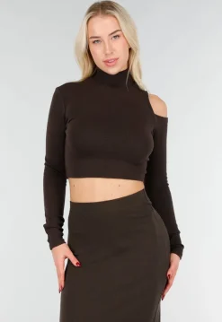 Bruine Two Piece Set met Cut Out