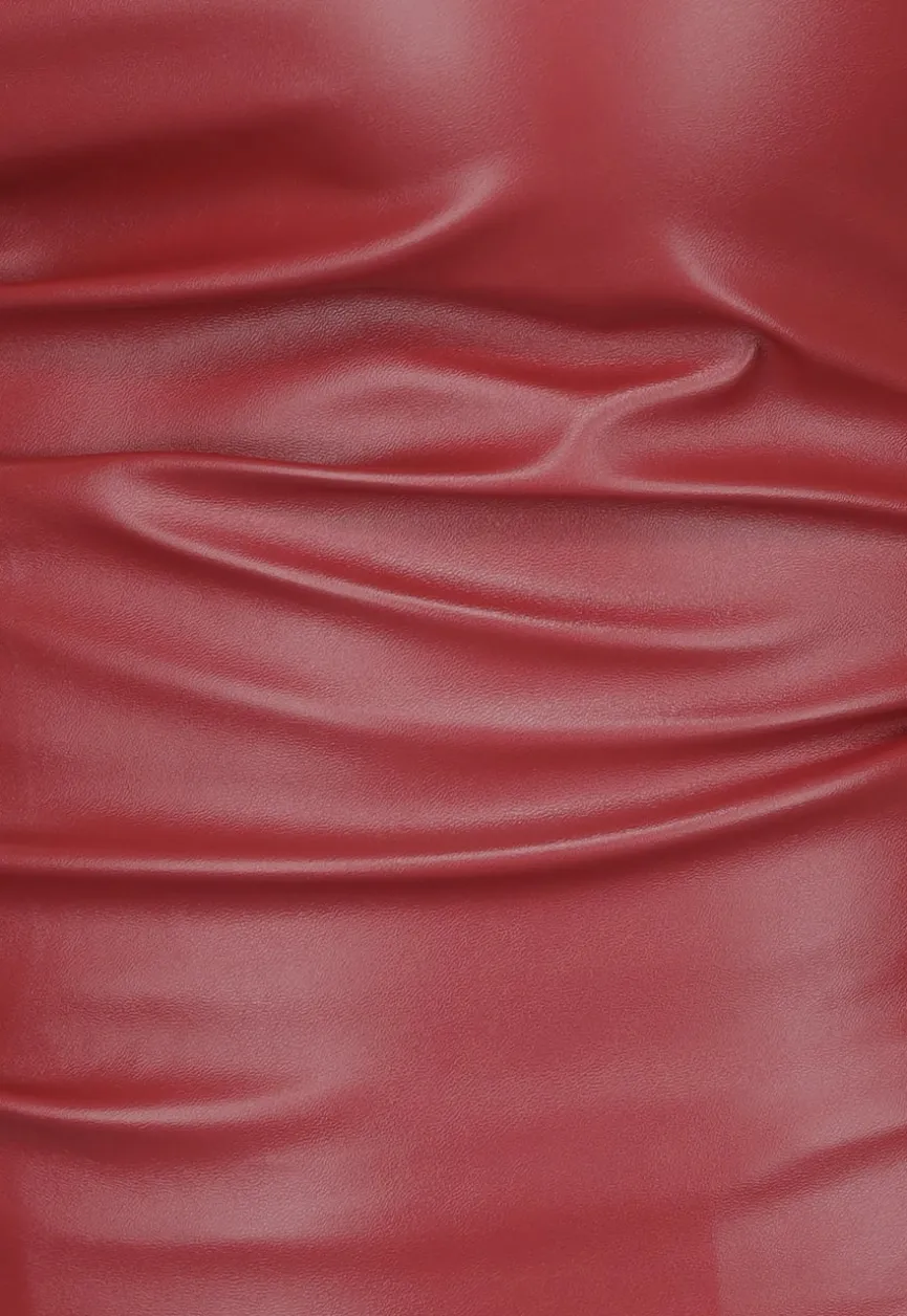 Burgundy Bandeau Top in Lederlook