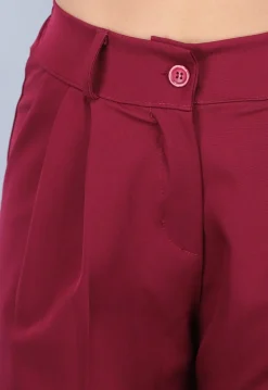 Burgundy Gilet Co Ord Set met Pantalon