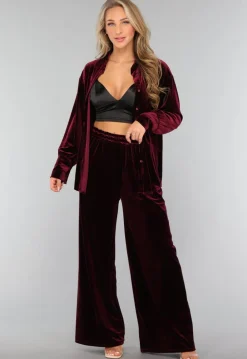 Burgundy Velours Two Piece