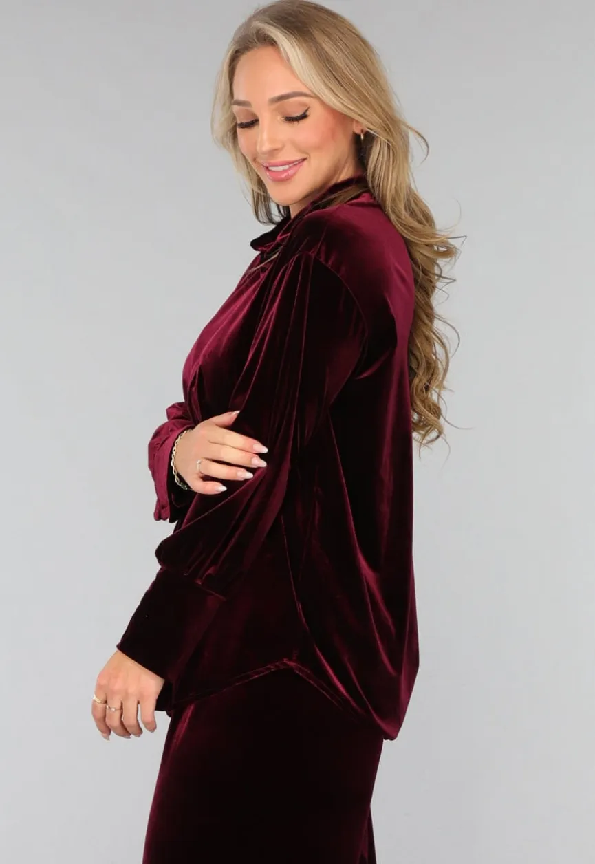 Burgundy Velours Two Piece