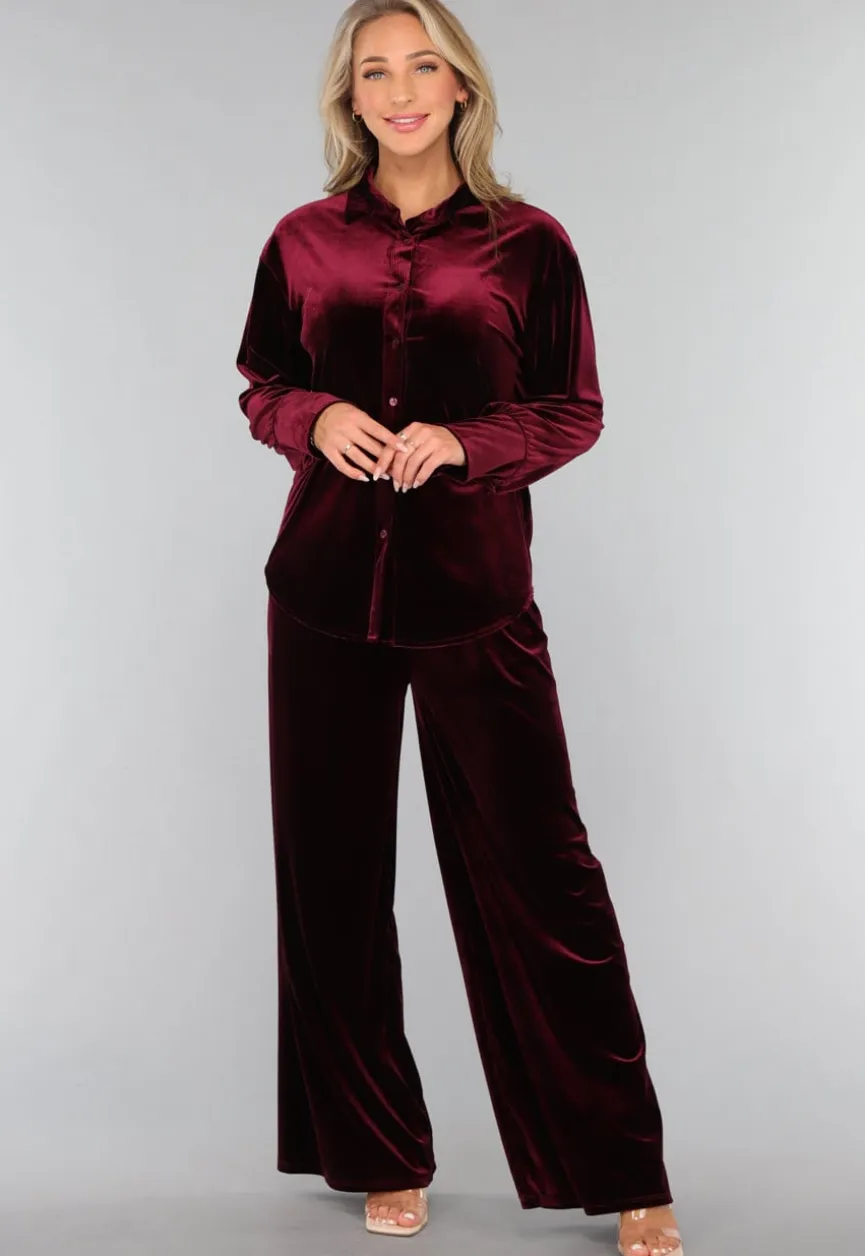 Burgundy Velours Two Piece