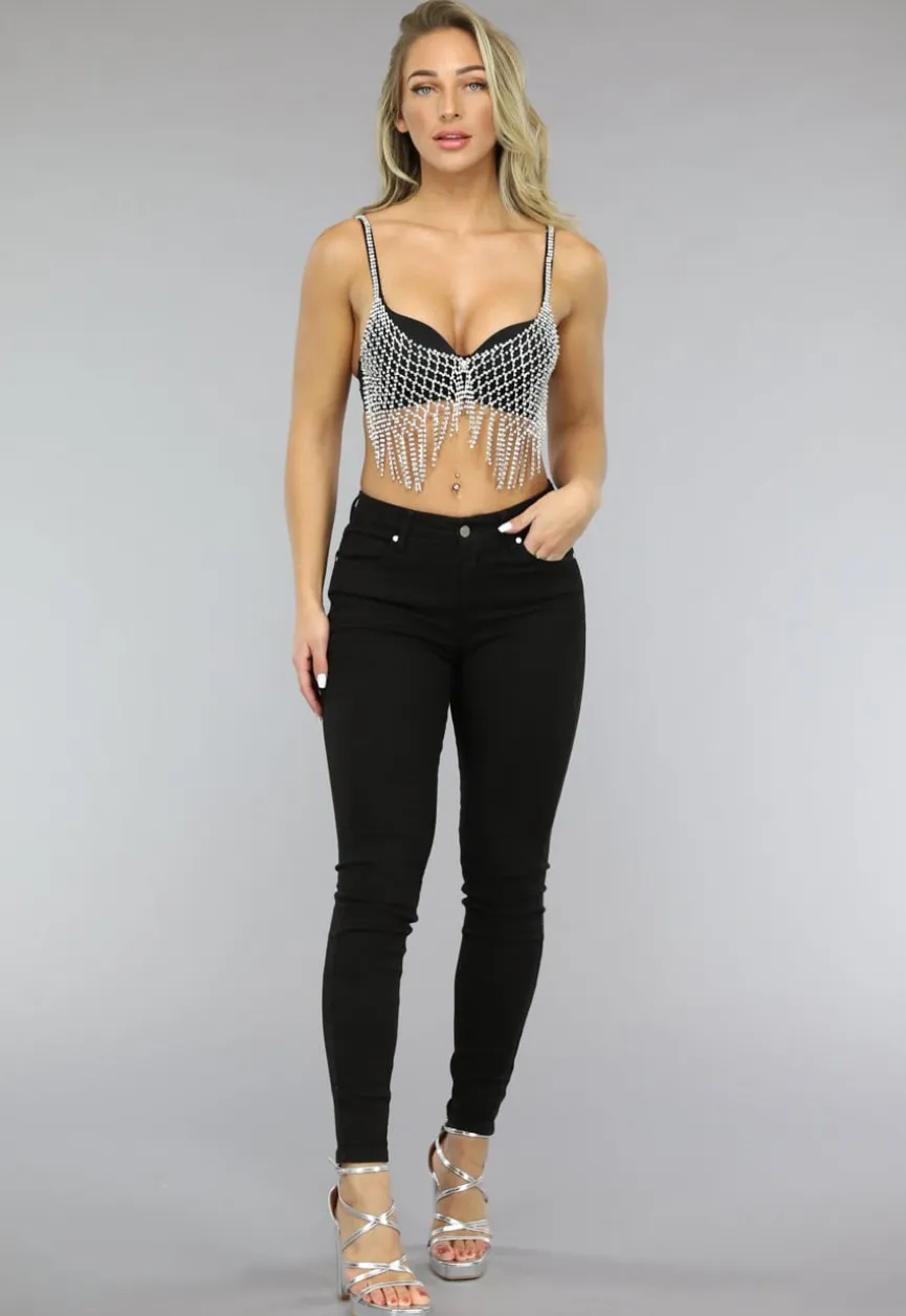 Bustier met Strass Fringe