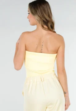 Butter Yellow Bandeau Top met Stretch