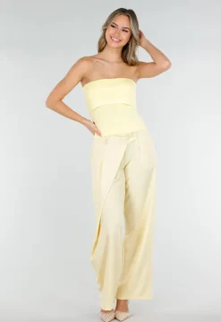 Butter Yellow Bandeau Top met Stretch
