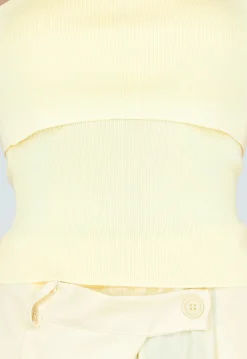 Butter Yellow Bandeau Top met Stretch