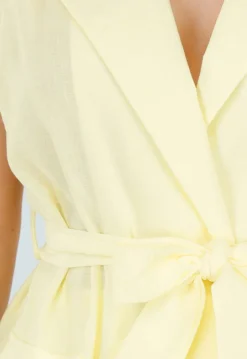 Butter Yellow Blazerset met Short en Zakken