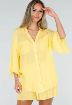 Butter Yellow Blouse met Short en Ondershort Set