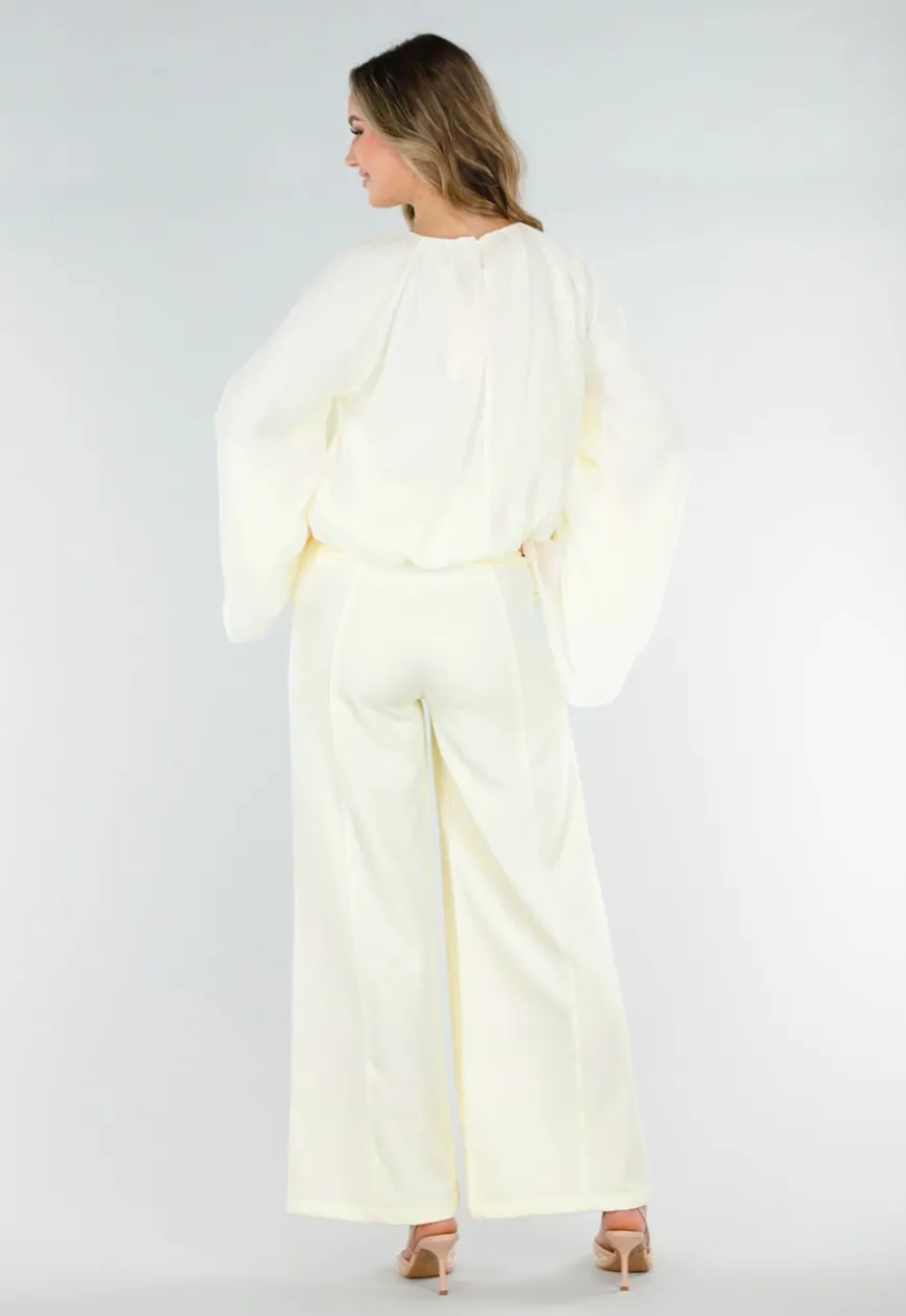 Butter Yellow Blouse met Wijde Mouwen