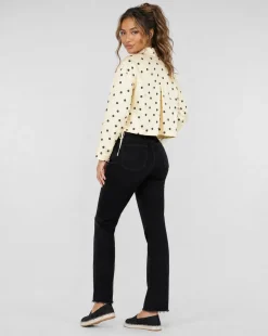 Butter Yellow Polkadot Blousejasje met Trekkoord