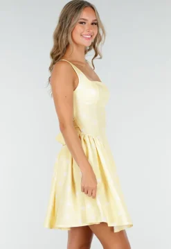 Butter Yellow Stippenjurk met Stretch en Ingewerkte Pads