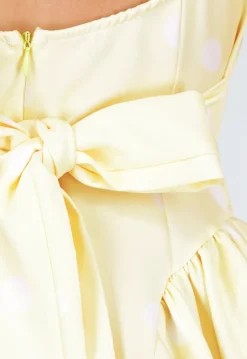 Butter Yellow Stippenjurk met Stretch en Ingewerkte Pads