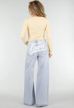 Butter Yellow Stretch Top met Lange Mouwen en Vierkante Hals