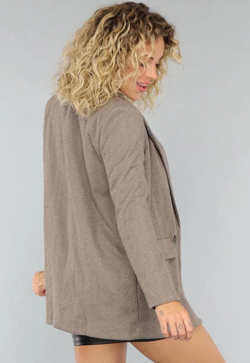 Camel Blazer met Schoudervulling