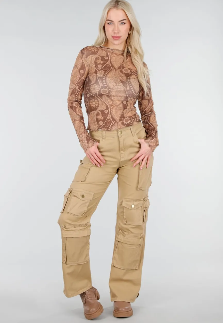 Camel Cargo Broek met Steekzakken en Klepzakken