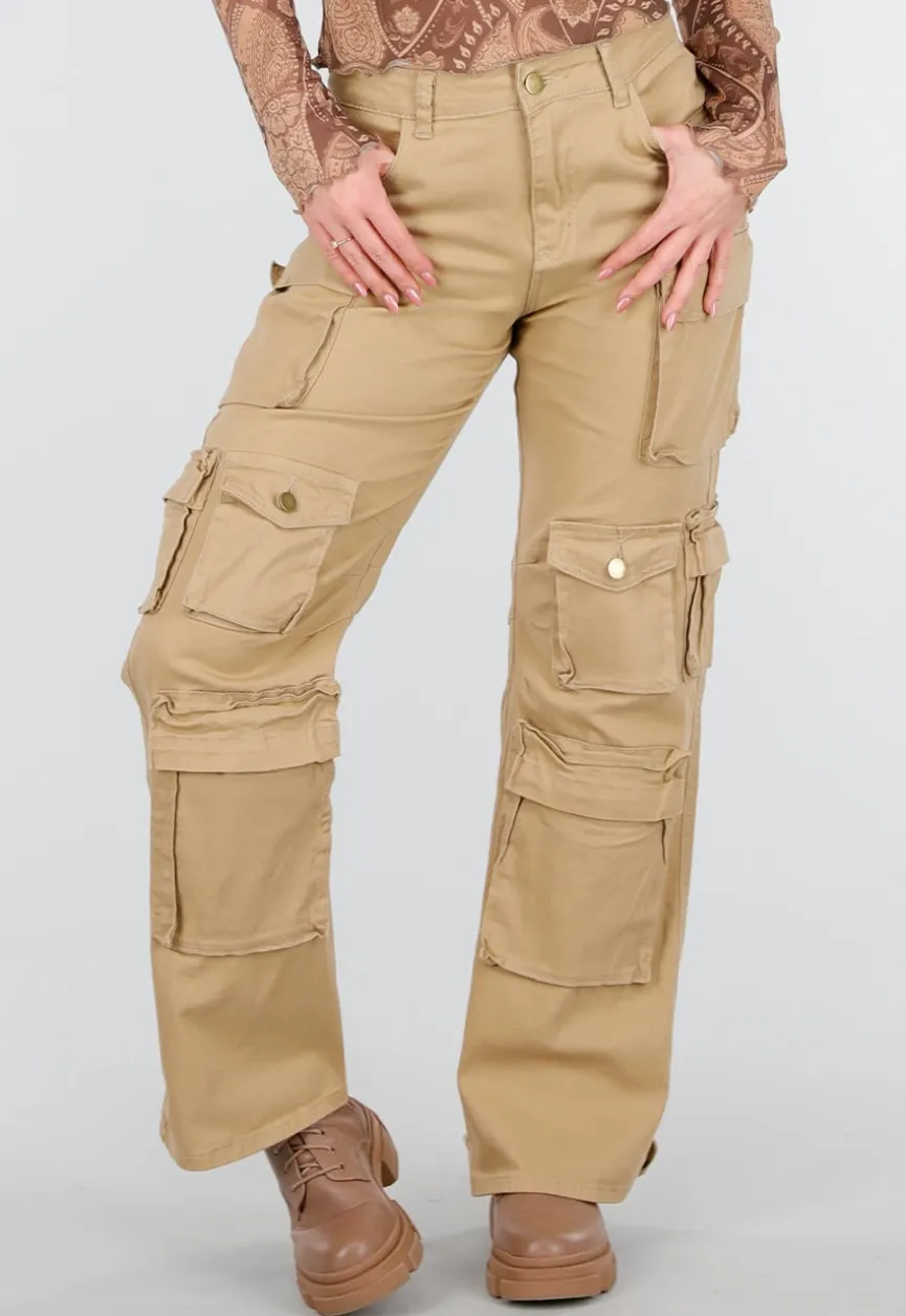 Camel Cargo Broek met Steekzakken en Klepzakken
