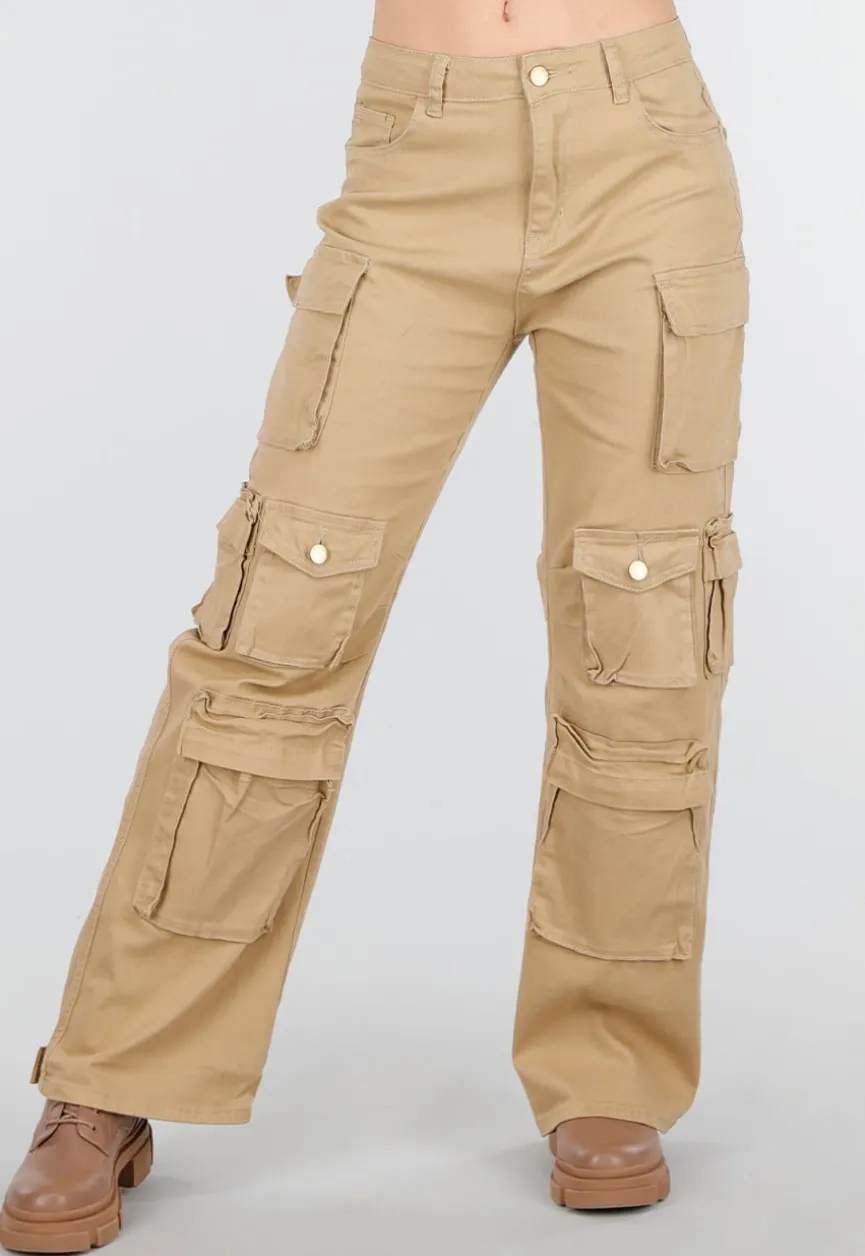 Camel Cargo Broek met Steekzakken en Klepzakken