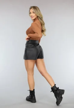 Camel Mesh Bodysuit met Plooitjes