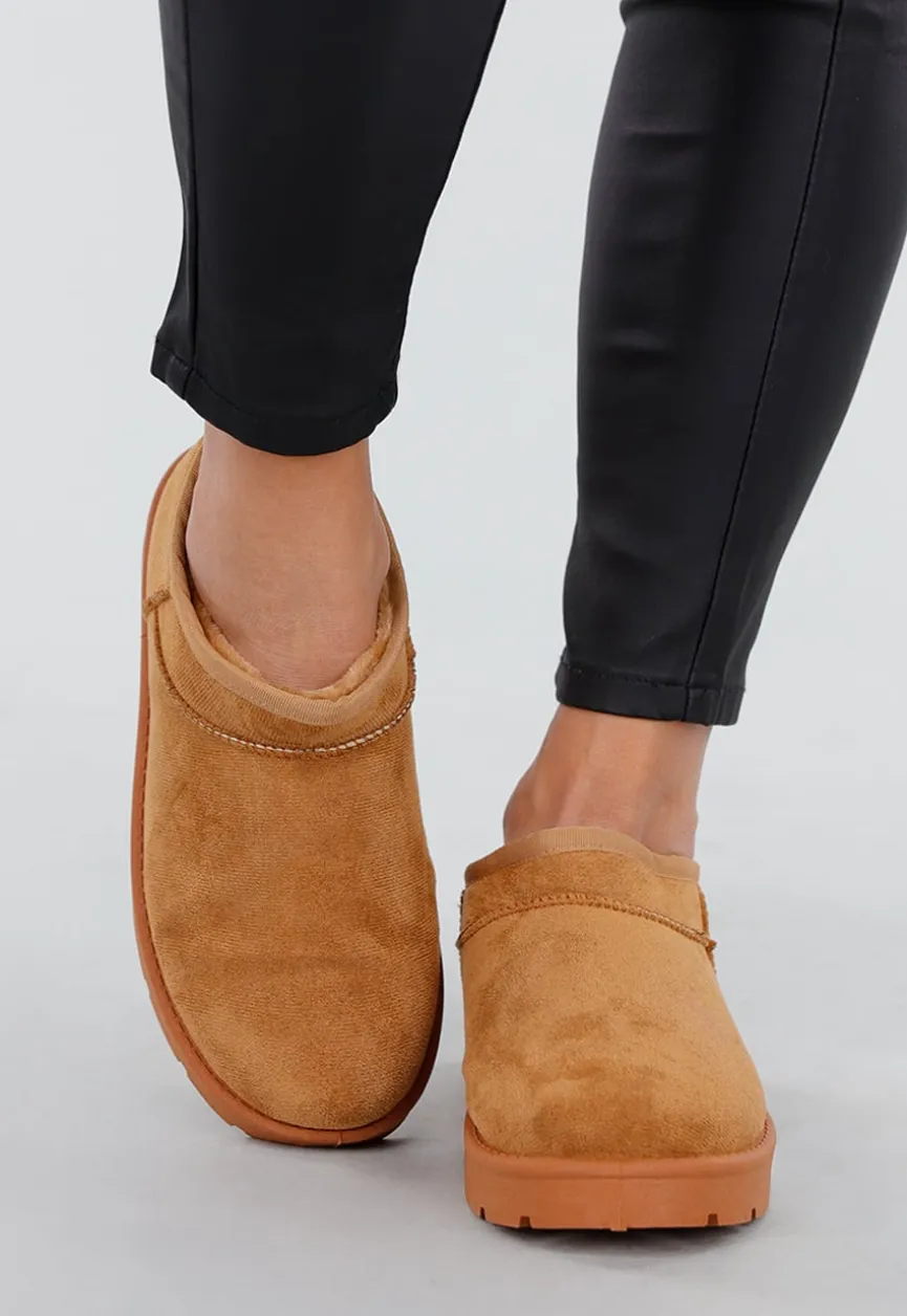 Camel Suède Look Lage Zachte Boots