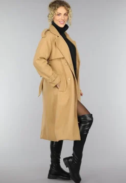 Camel Trenchcoat met Ceintuur