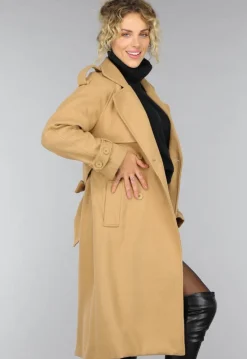 Camel Trenchcoat met Ceintuur