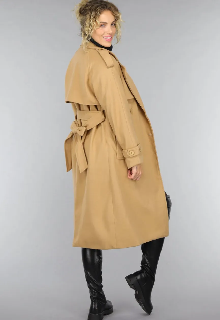 Camel Trenchcoat met Ceintuur