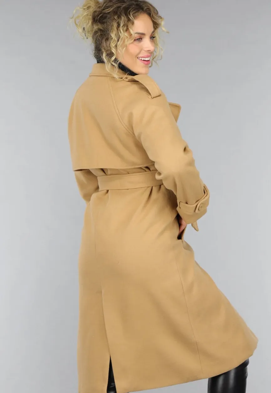 Camel Trenchcoat met Ceintuur