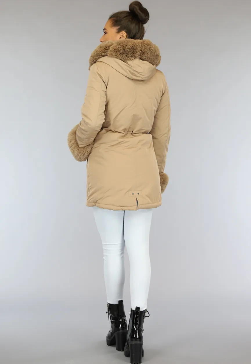Camel Winterjas met Bont