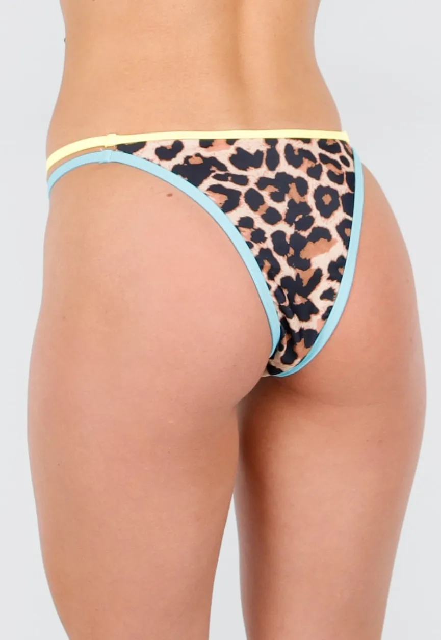 Cheeky Leopard Bikini Broekje met Geel en Blauw