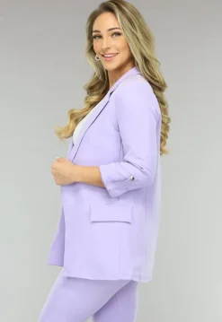 Classy Lila Tweedelige Blazer Set