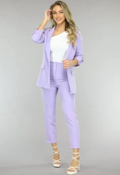 Classy Lila Tweedelige Blazer Set