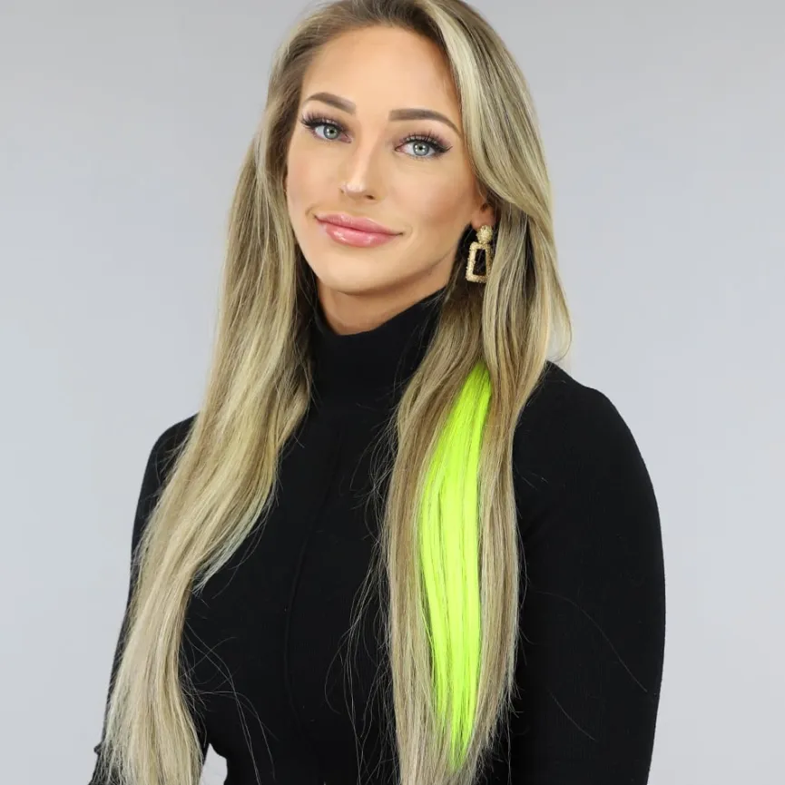 Clip in Haarextension Neon Geel