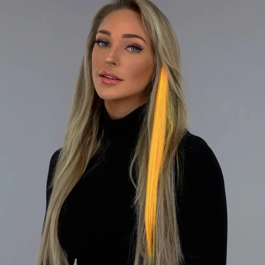 Clip in Haarextension Neon Oranje