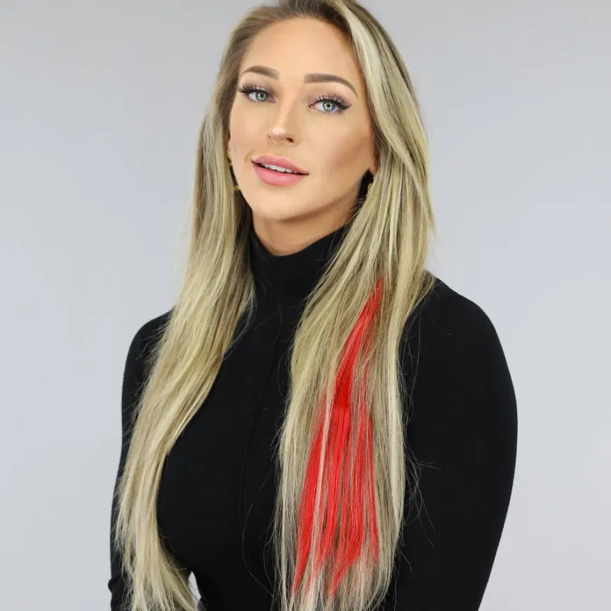 Clip in Haarextension Rood