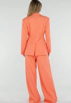 Coral Double Breasted Blazer met Reverskraag