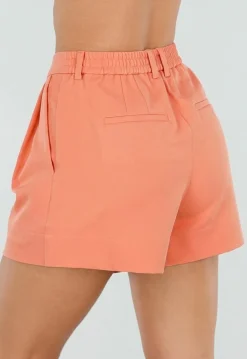 Coral Plooi Short met Elastische Tailleband