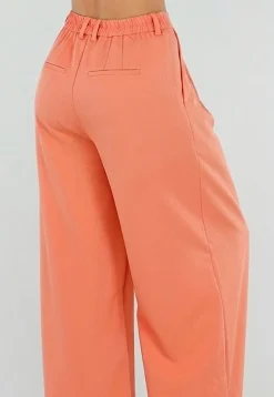 Coral Wide Leg Broek met Plooien