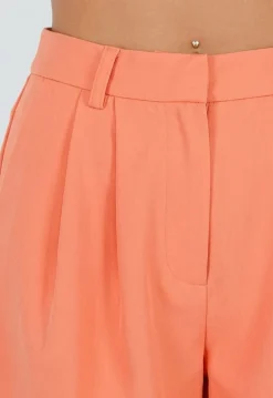 Coral Wide Leg Broek met Plooien