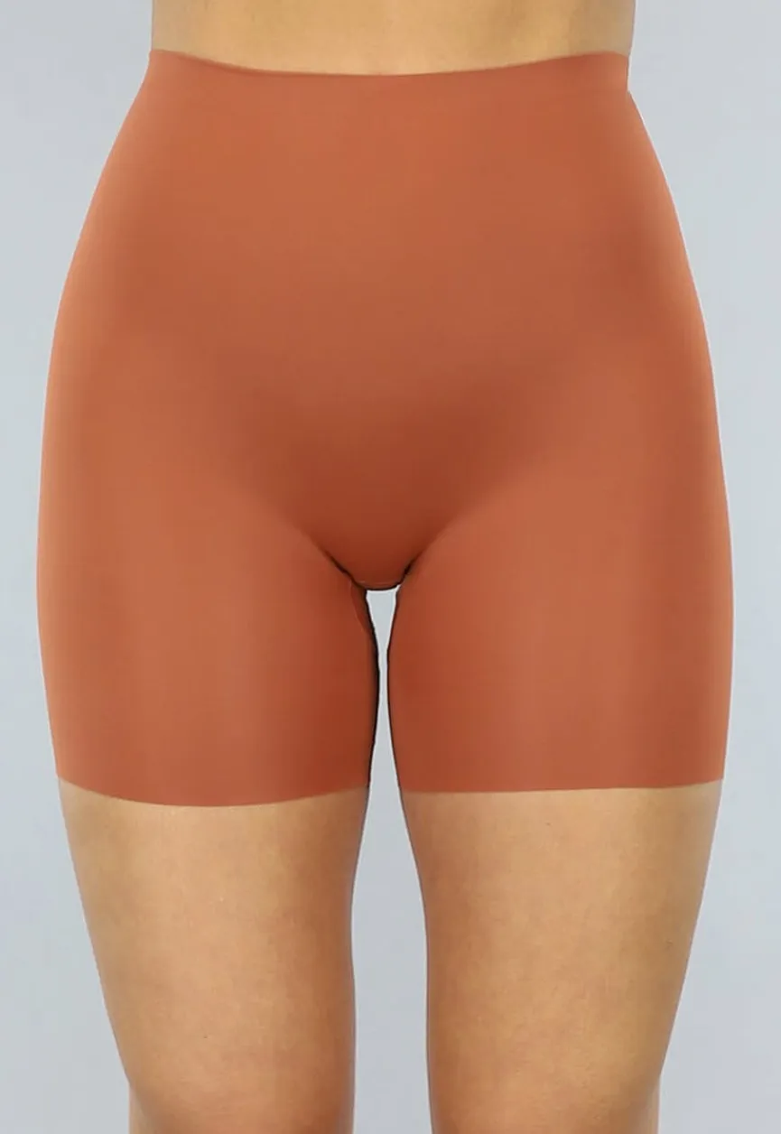Corrigerende Naadloze Biker Short in Bruin