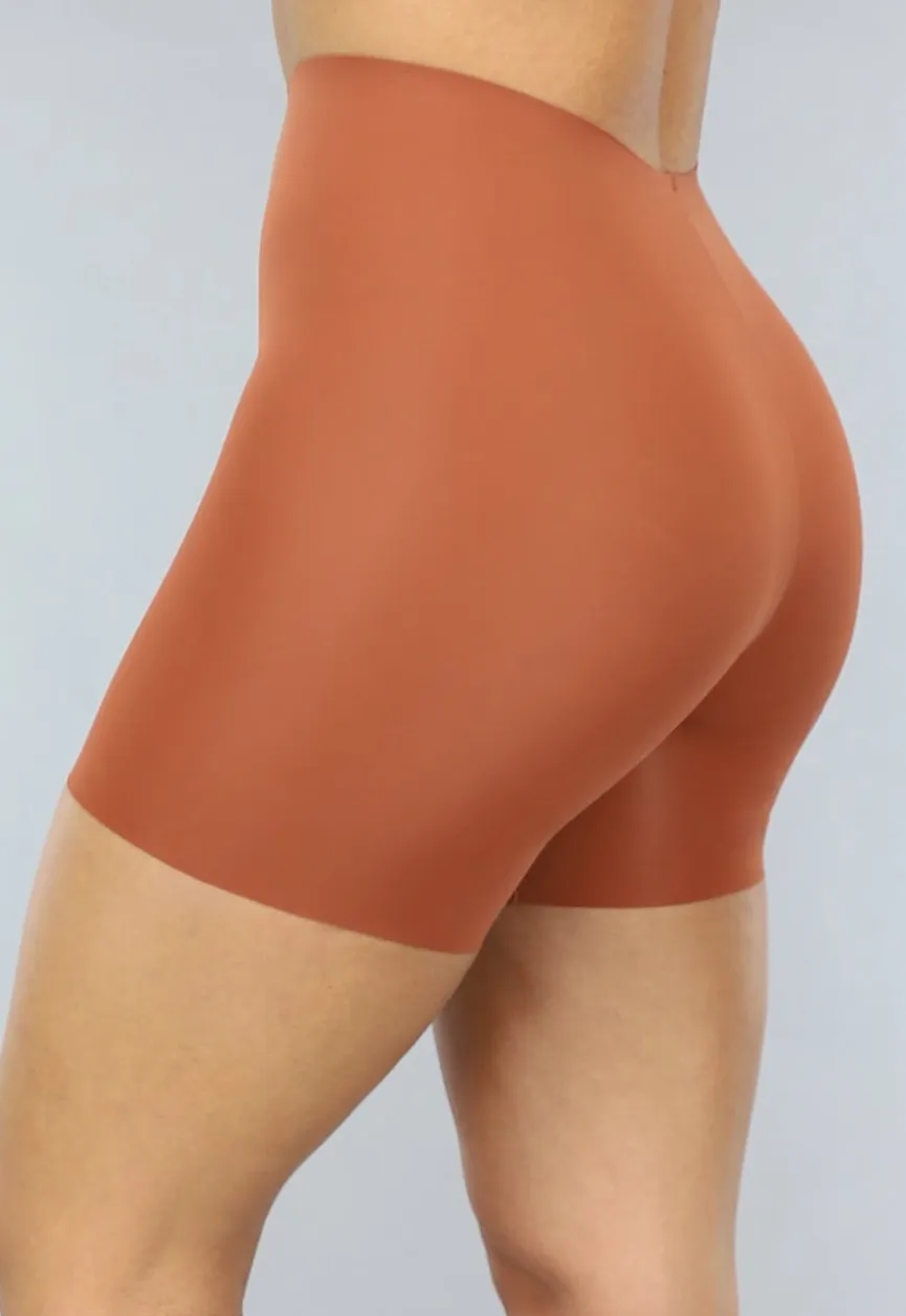 Corrigerende Naadloze Biker Short in Bruin