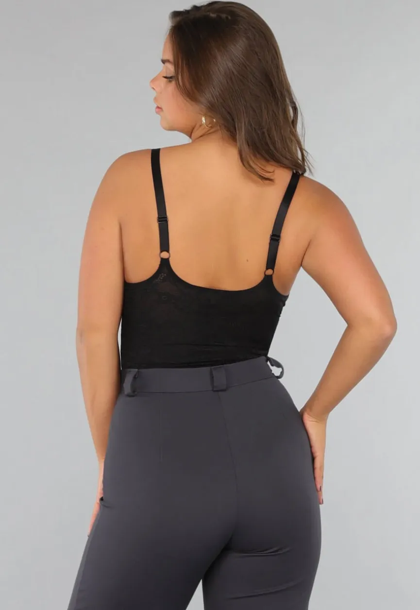 Corrigerende Zwarte Kanten Bodysuit