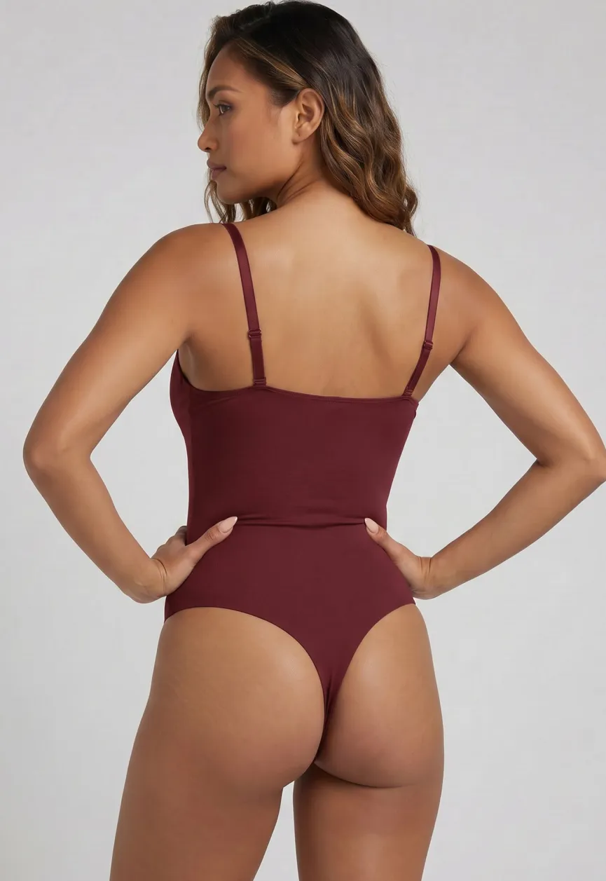 Corrigerend Stringbody Bordeaux met Verstelbare Bandjes