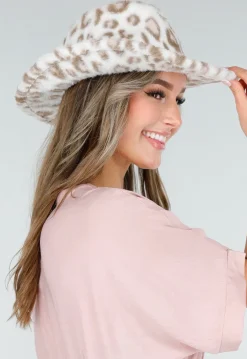 Cowboyhoed met Roze Luipaardprint van Faux Fur